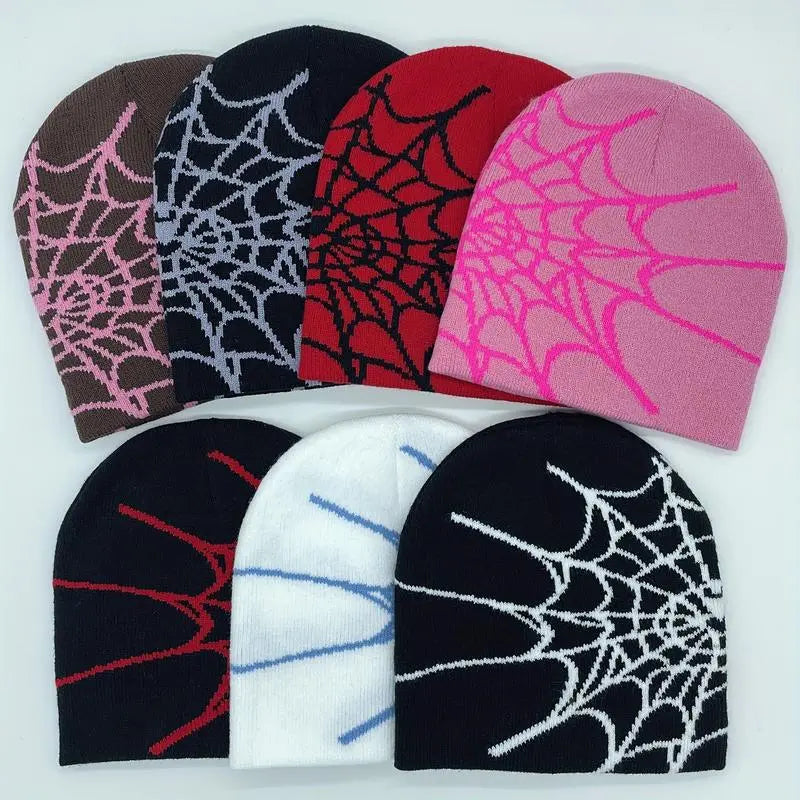 2026 Tiktok Viral Y2K Mesh Spider Web Beanie Breathable Night Rave Hat for Summer Festivals Goth Cyberpunk Unisex Accessory Men Women Baseball Cap Wave Adjustable Snapback