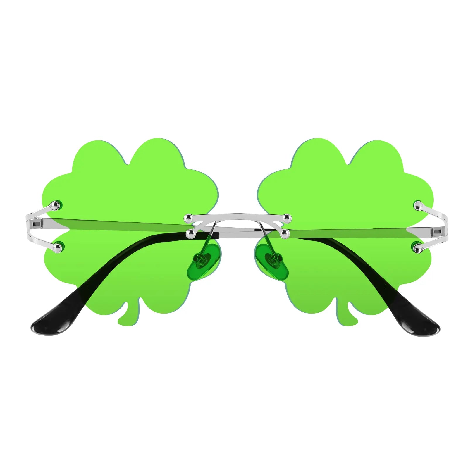 HAOLOTA St. Patrick'S Day Irish Shamrock Sunglasses Green Clover Leprechaun Costume Glasses UV400 Protection Metal & Plastic Ultra-Light Lens for Parties