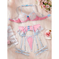 Women'S Sexy Sheer Satin Tulle Lingerie Set - Floral Embroidery, V-Neck Backless Bra with Underwire - Perfect for a Romantic Night Lace Contrast