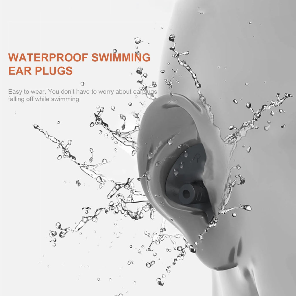 Swimming Ear Plugs Waterproof Reusable Silicone Swimming Ear Plugs Adults Swimming Ear Plugs for Showering Bathing Surfing Snorkeling