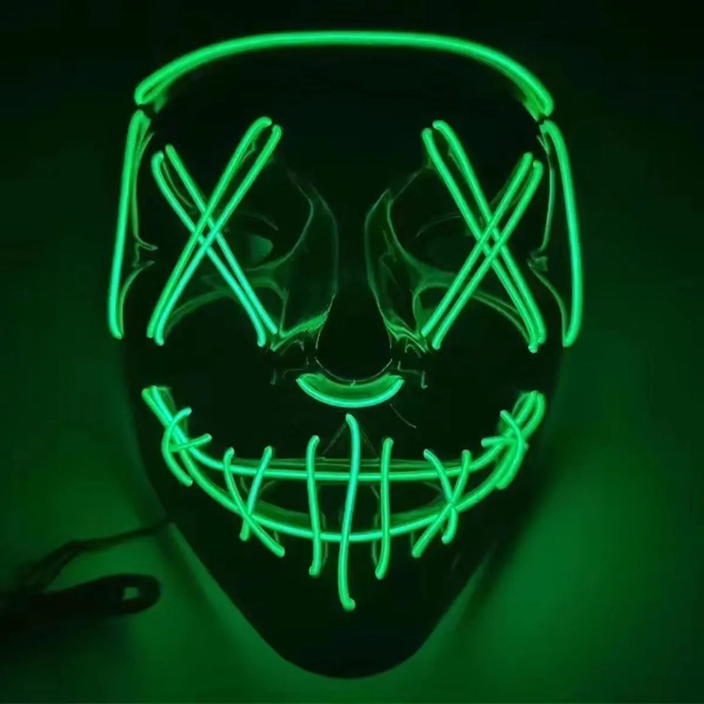 Halloween Mask LED Light-Up Mask for Cosplay, Festival, Masquerade Party, Scary Glow Mask for Carnival, Costume, Halloween 2024 (Color Will Send Randomly!)