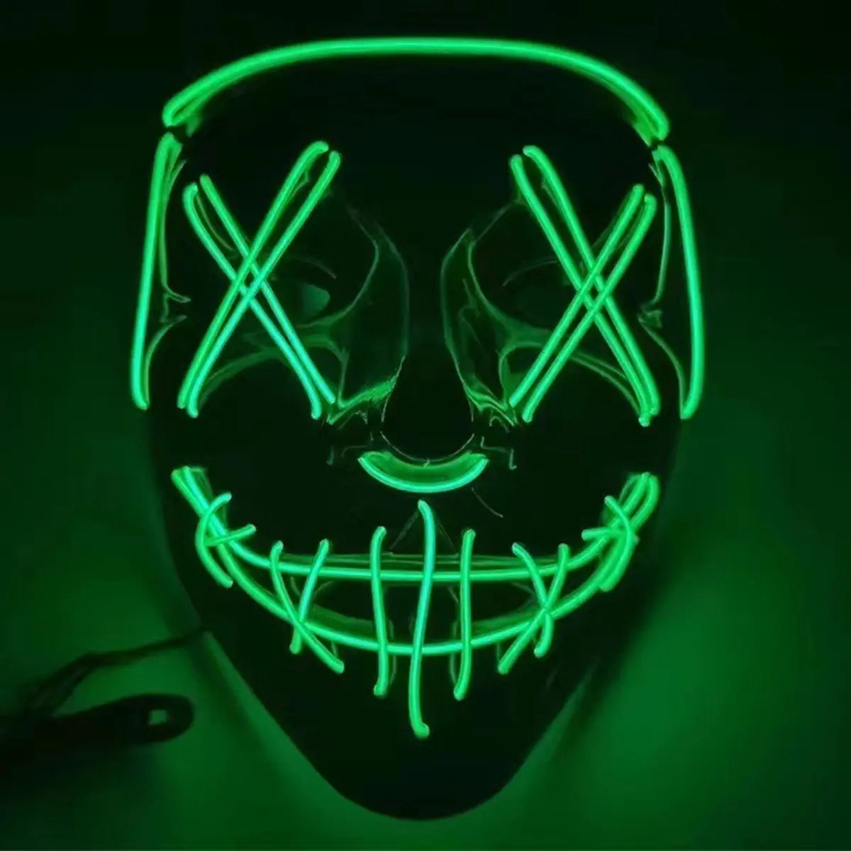 Halloween Mask LED Light-Up Mask for Cosplay, Festival, Masquerade Party, Scary Glow Mask for Carnival, Costume, Halloween 2024 (Color Will Send Randomly!)