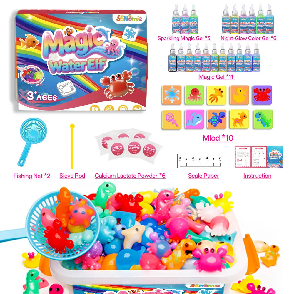 Sshomie Magic Water Elf Toy Kit, Aqua Fairy Water Gel Kit, Stress Relief Toy, Creative Toys, Teach Children Color Coordination, Family-Friendly DIY STEM Projects, Birthday Gifts, Christmas Gifts,New Year'S Gift