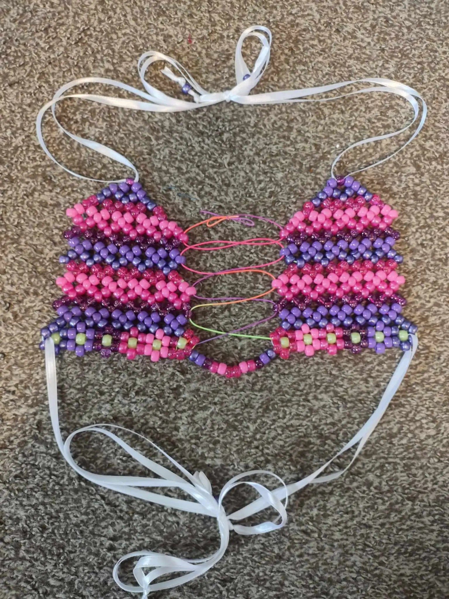 Kandi Bead Bra Top Cospay Rave Ribbon Womenswear Fit Piece Tube Women Lady
