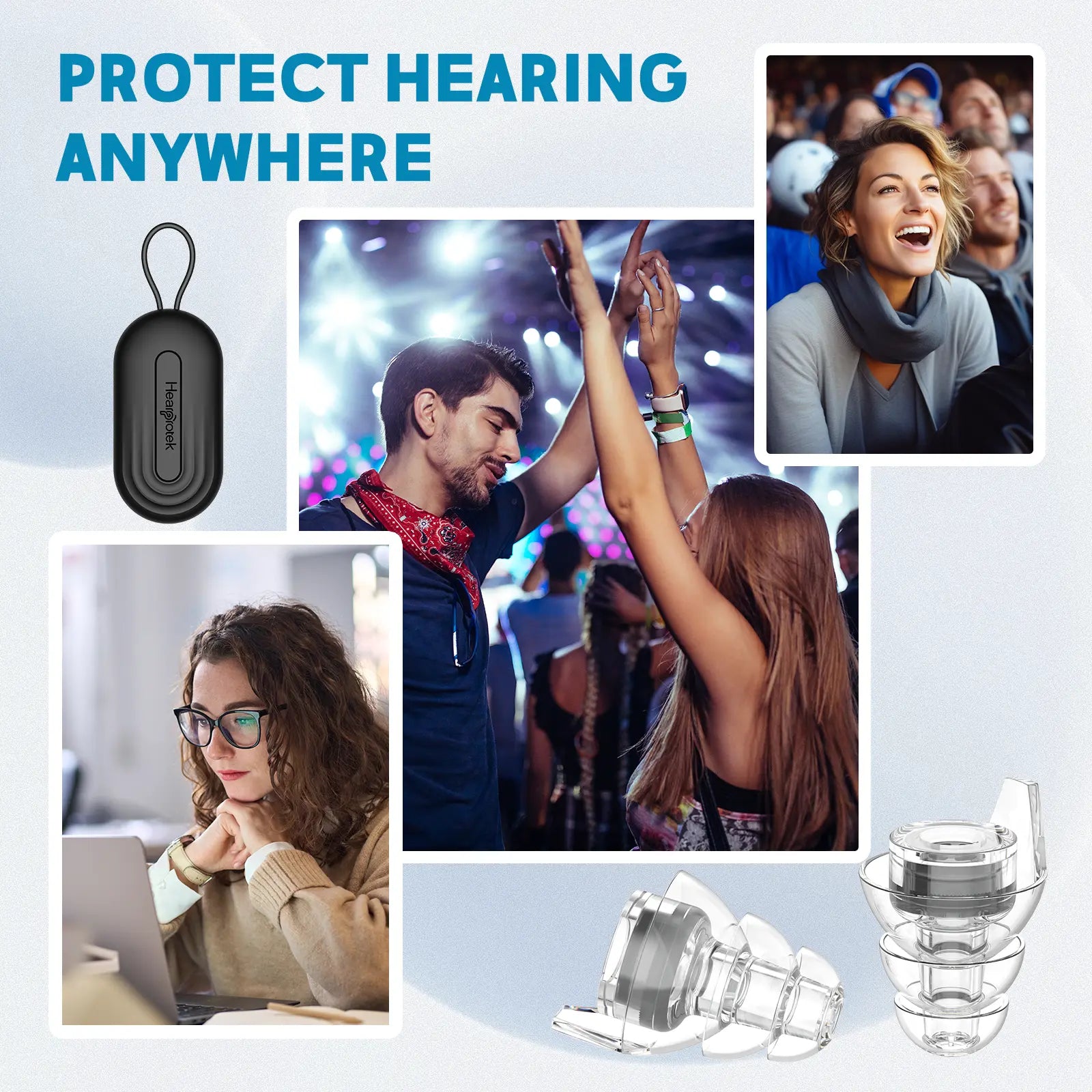 Hearprotek HP16 Hi-Fi Spirit Concert Ear Plugs, High Fidelity Silicone Music Ear Plugs for Concerts, Noise Reduction, Hearing Protection, Motorcycle, Musicians, Rave, Dj, Tinnitus Relief (Medium Size) High Fidelity Noise Cancellation Noise Reduction