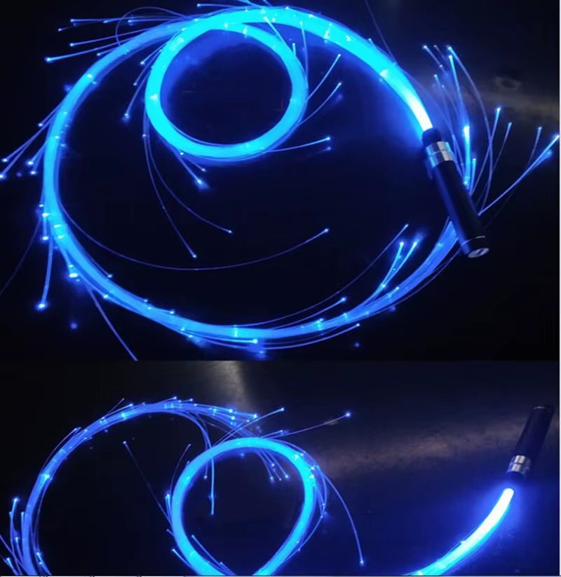 LED Fiber Optic Whip Rechargeable Fiber Optical Pixel Light-Up Whip Light Flow Toy F/Dance Party Lighting Show Rave EDM Music