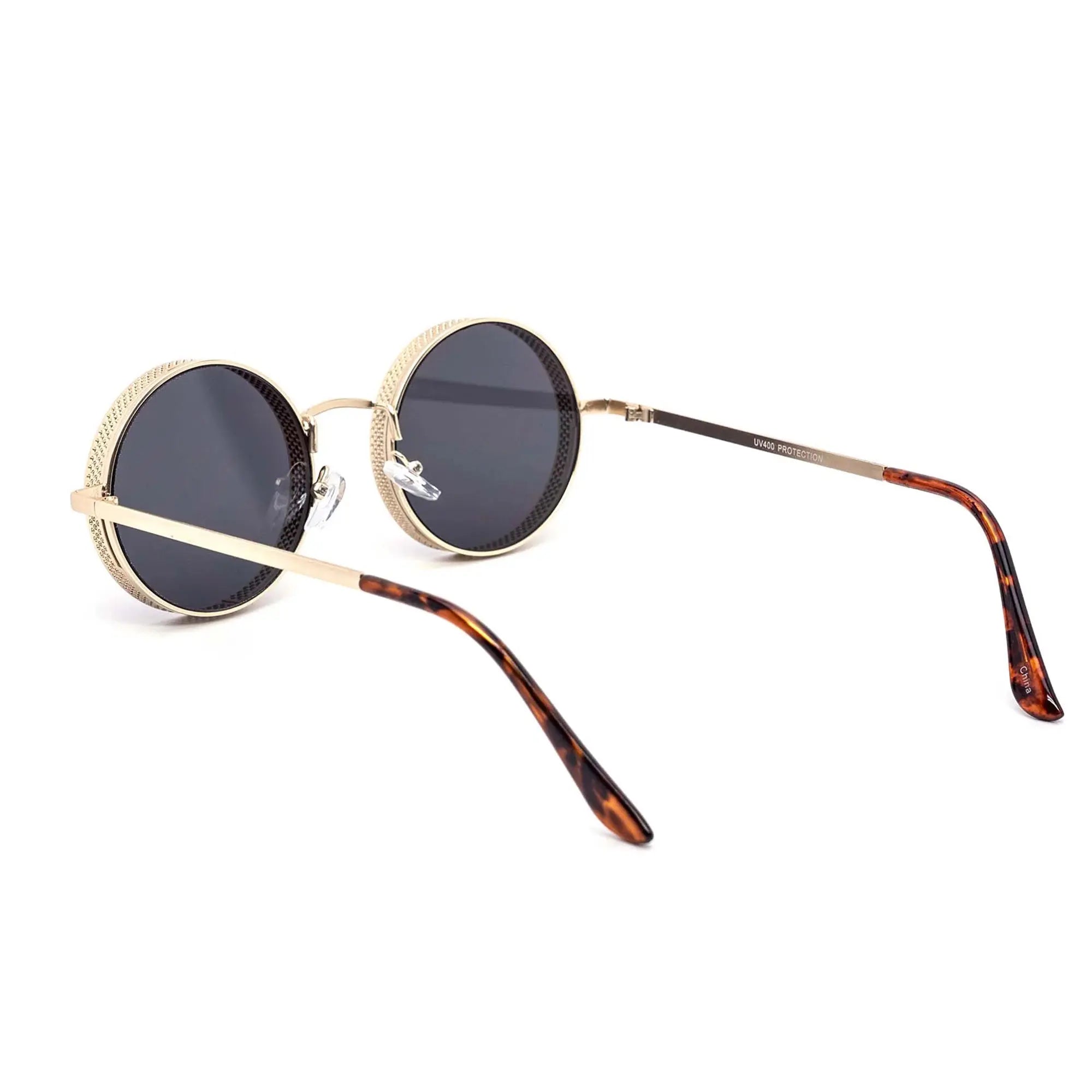 Steampunk Metal Oversized Rave Bat Face Contour Y2K Punk Retro Shield Sunglasses, 100% UV Polycarbonate Protection