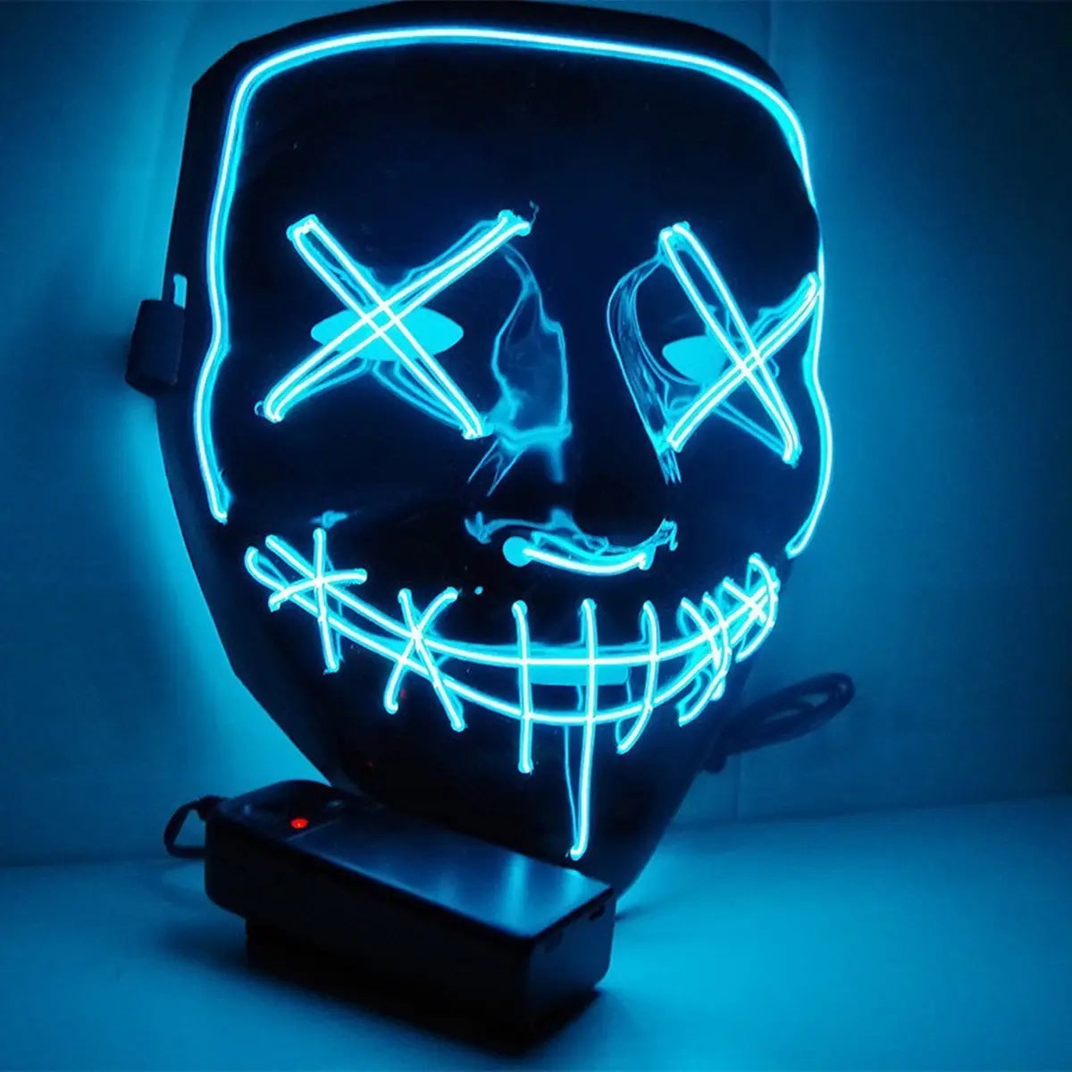 Halloween Mask LED Light-Up Mask for Cosplay, Festival, Masquerade Party, Scary Glow Mask for Carnival, Costume, Halloween 2024 (Color Will Send Randomly!)