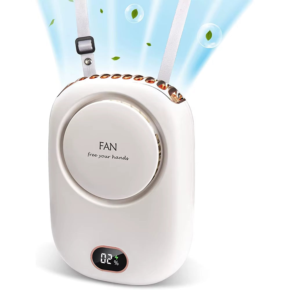 Portable Lazy Hanging Neck Fan Mini Cooling Fans Bladeless USB Rechargeable Sports Cooling Fan for Outdoor Sports Travel