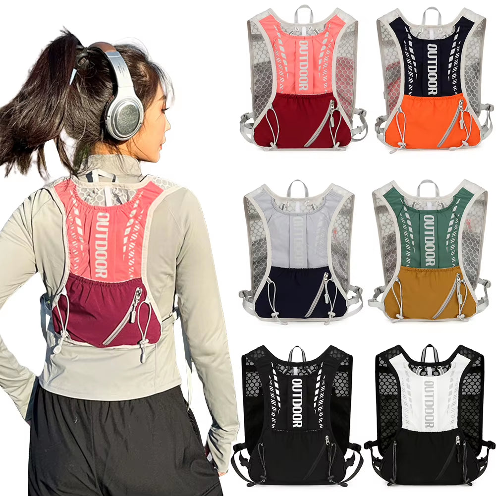 Running Hydration Vest Backpack Water Bladder Daypack Reflective Outdoors Hydration Pack for Outdoor Hiking Trail Running Bag