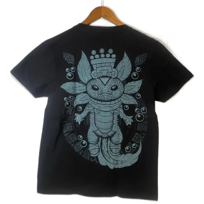 Ajolote Dios T-Shirt Black Cotton