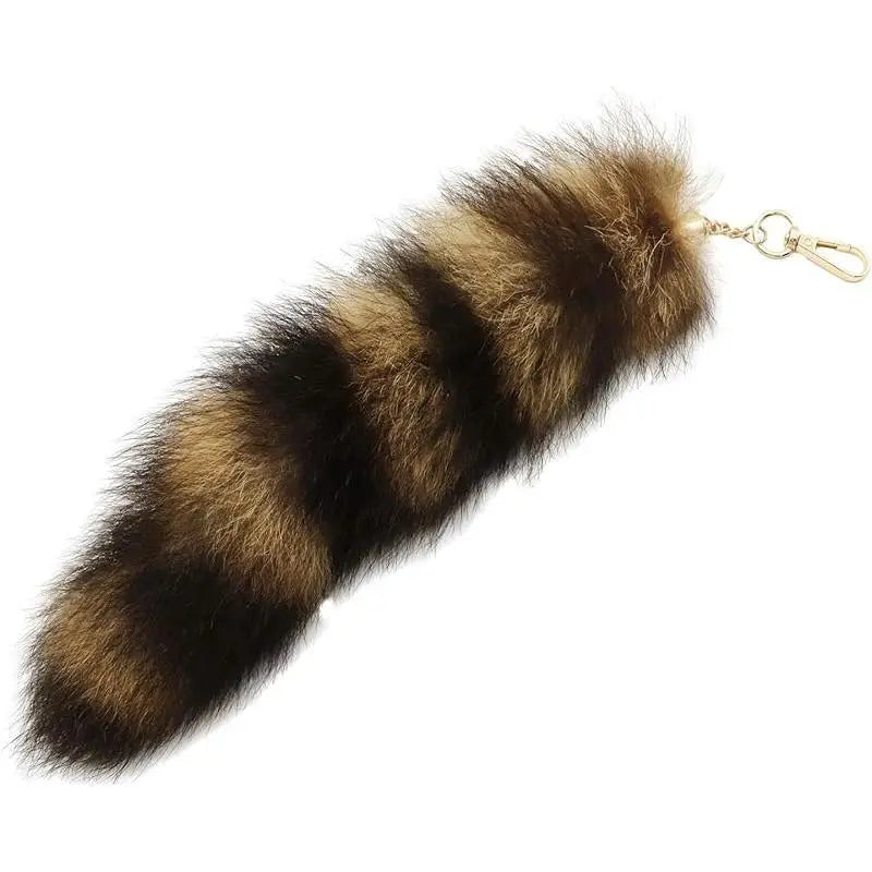 Fox Tail Keychain - Fluffy Faux Fur Anime Cosplay Accessory with Adjustable Hook for Bags Rave Festival Kawaii Gothic Bag Charm Pendant
