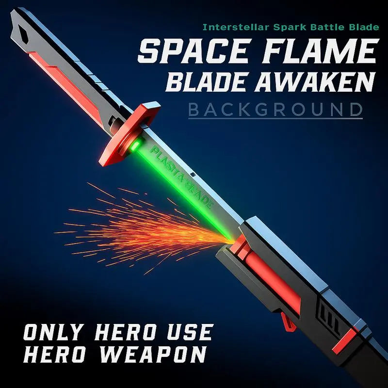 Cyberpunk Neon Sword Lightsaber Toy 31.5" Spark Blade Sound & Fog Eight-Color Streaming Light Effect Type-C Rechargeable for Rave Cosplay & Display