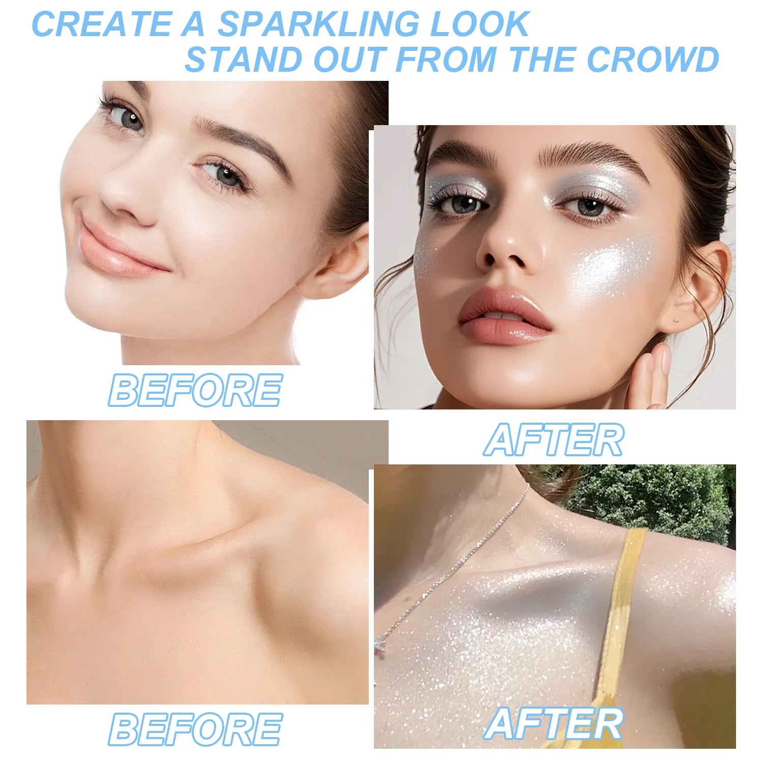 Hair and Body Glitter Spray, 1PC Hair Glitter Extra Fine Face Shimmer Powder for Clothes, Festival Loose Sparkle Powder for Rave Clothes Nail Art Easter Halloween Crafts