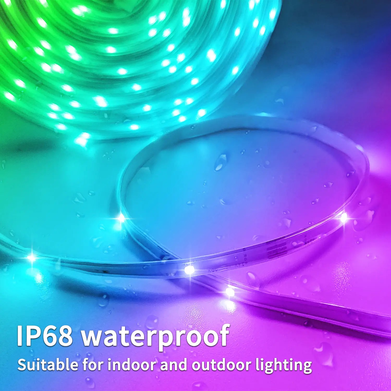 50Ft Outdoor LED Strip Lights Waterproof,Ip68 Waterproof LED Light Strips with Remote,App Control Music Sync RGB Outdoor LED Rope Lights,Led Lights for Bedroom,Roof,Pool,Deck,Balcony