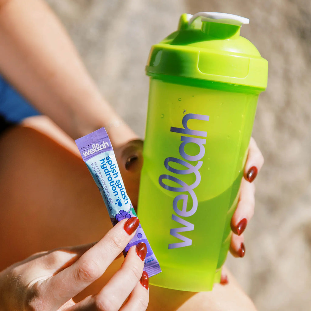 Wellah Shaker Bottle | Leakproof, Reusable, Stylish Green Cup | Clump-Free Mixing for Protein Shakes, Smoothies & Supplements