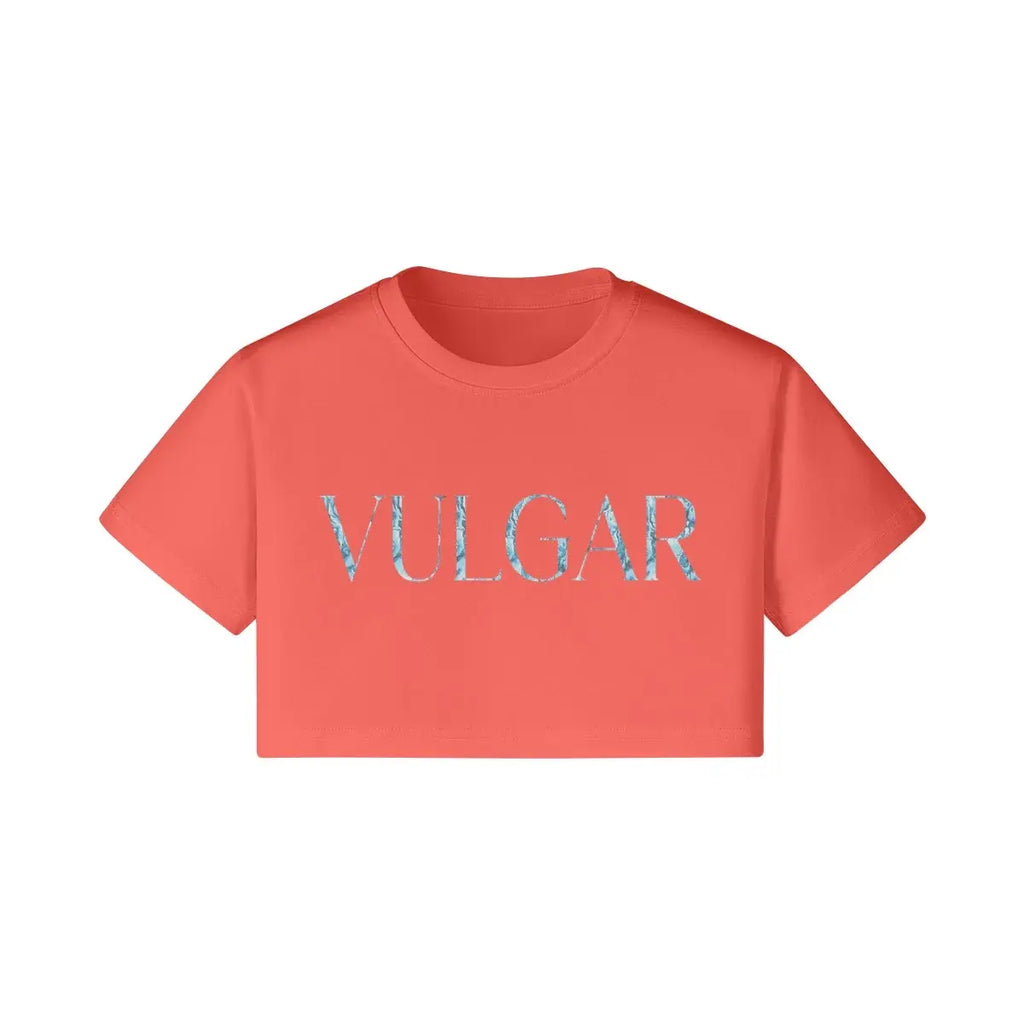Women’S VULGAR Crop Top Crew Neck Boxy Cotton Statement Vibe Womenswear Sexy Stylish Crop Top VULGAR Collection. Crop Tops with Words. Shirt for Parties, Casual and Comfy.