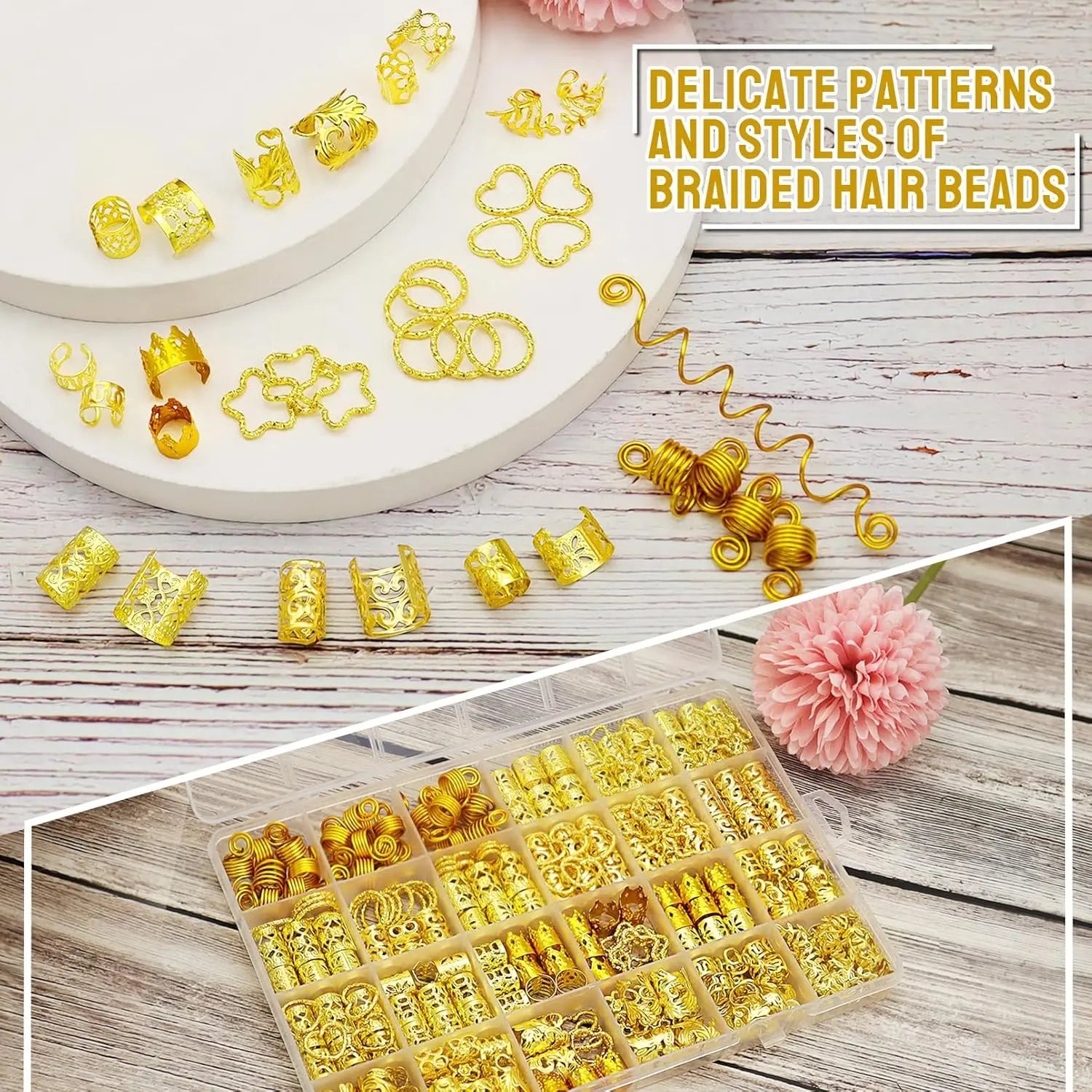 260 Pcs Hair Jewelry for Braids,Hair Beads Accessories for Dreadlock,Metal Hair Clips Cuffs Rings,Loc Rave Hair Charm Decorations Adjustable Kits for Men Women Silver
