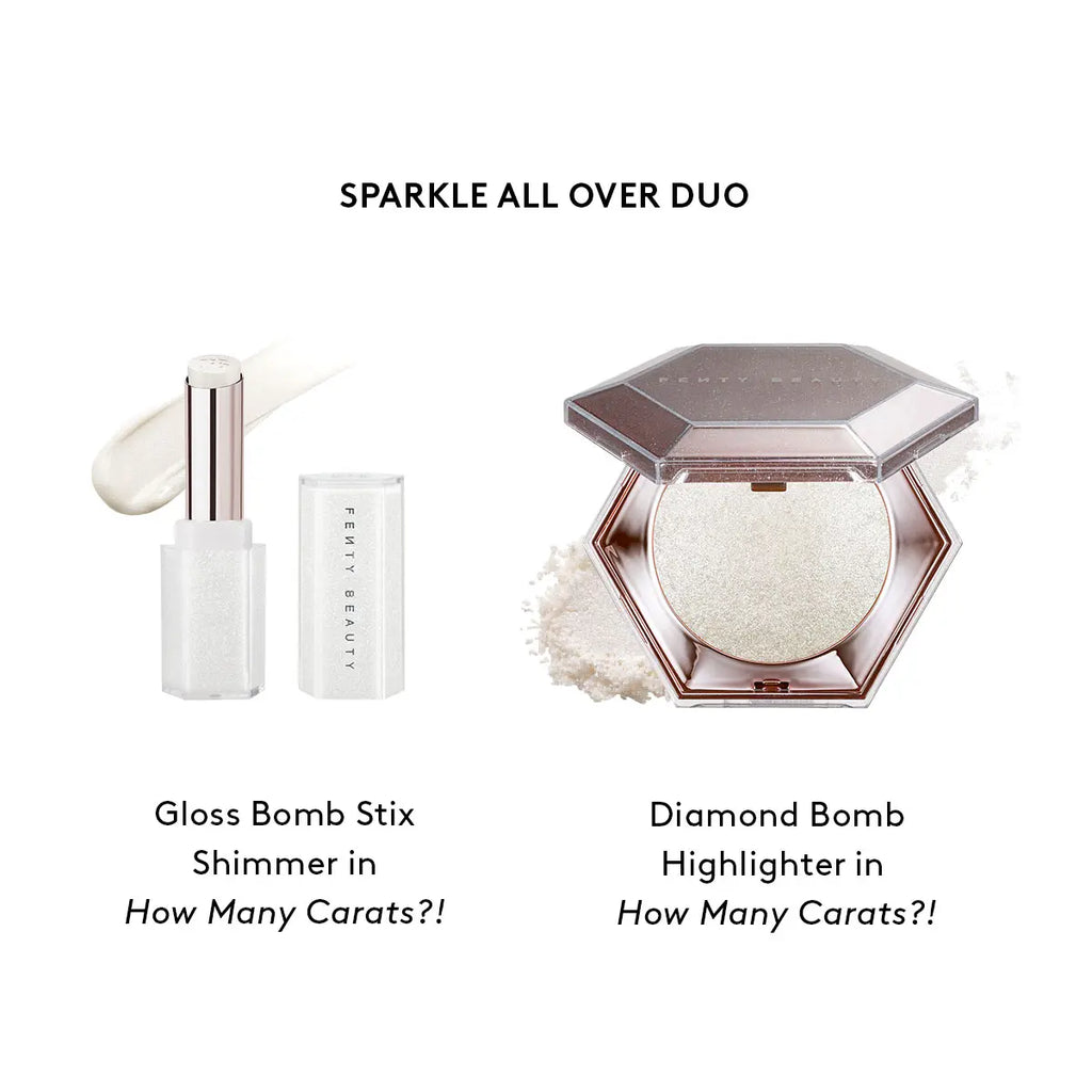 Fenty Beauty Sparkle All over Duo: Gloss Bomb Stix High-Shimmer Lip Gloss Stick + Diamond Bomb All-Over Diamond Veil
