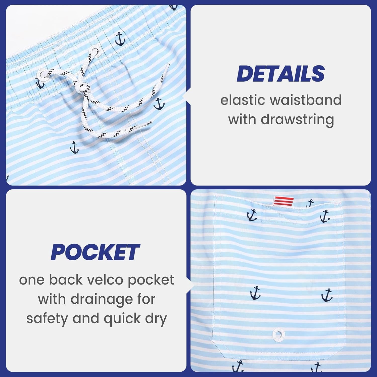 Mens 7 Inch Mens Swim Trunks with Mesh Lining Quick Dry Board Shorts Mens Bathing Suits