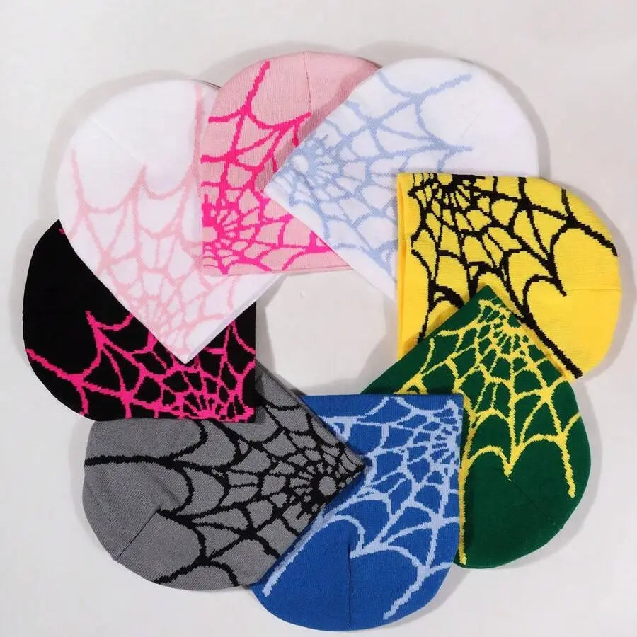 2026 Tiktok Viral Y2K Mesh Spider Web Beanie Breathable Night Rave Hat for Summer Festivals Goth Cyberpunk Unisex Accessory Men Women Baseball Cap Wave Adjustable Snapback