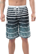 Men'S Swim Trunks, Quick Dry Board Shorts, Colorful Stripe Swimming Shorts,38,B1-Grey