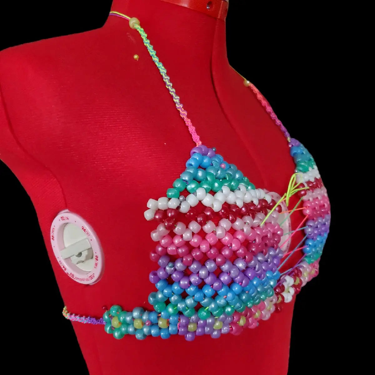 Kandi Bead Bra Top Cospay Rave Ribbon Womenswear Fit Piece Tube Women Lady