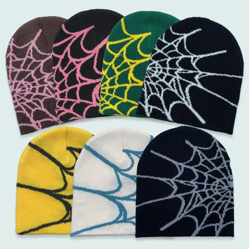 2026 Tiktok Viral Y2K Mesh Spider Web Beanie Breathable Night Rave Hat for Summer Festivals Goth Cyberpunk Unisex Accessory Men Women Baseball Cap Wave Adjustable Snapback