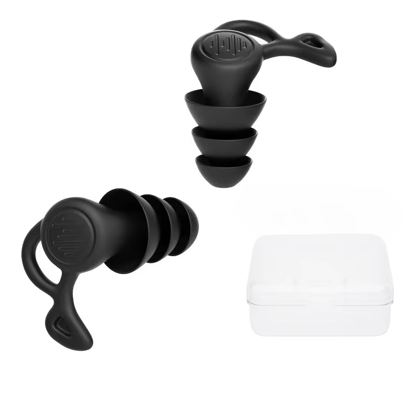 3 Layer anti Noise Silicone Reusable Earplugs Waterproof Swimming Ear Plugs for Sleeping Diving Surf Soft Comfort Ear Protector