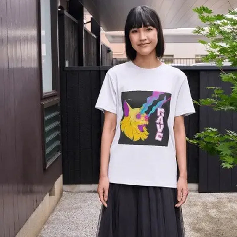 Graphic Rave Tee - Cool Cotton Crew for Music Lovers, Festival Apparel, Gift for Pet Lovers, Retro Aesthetic, Unisex T-Shirt Breathable Top Menswear Casual