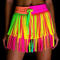 Fringe Neon Shorts Festival Fashion Coachella